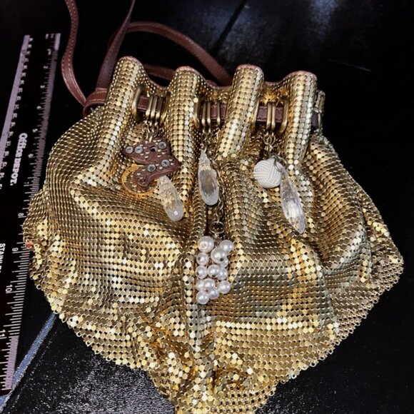 Cole Haan Gold Mesh Hanging Charms G Series Limited Edition Retail $500 - Picture 11 of 16